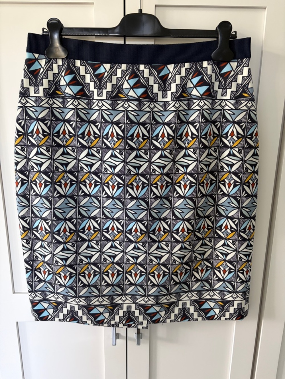 Tory Burch Geometric Print Pencil Skirt - Size XL